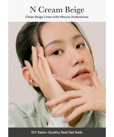 ohora Semi Cured Gel Nail Strips in Cream Beige - Salon-Quality, Long Lasting, Easy to Apply & Remove - Includes 2 Prep Pads, Nail File & Wooden Stick - Buy Online on GoSupps.com