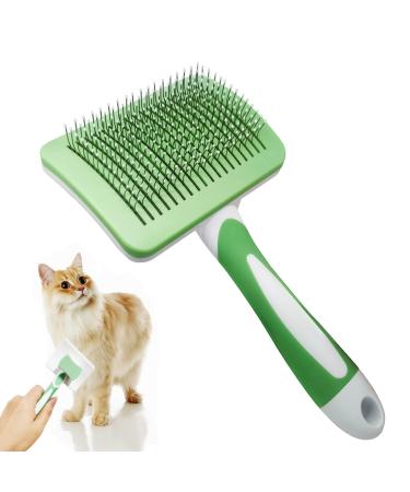 Cat brush pet brush self -cleaning plucking brush removes undercoat cat ridge dog brush cat brush shorthair to long hair Suitable gentle cats brush (green)