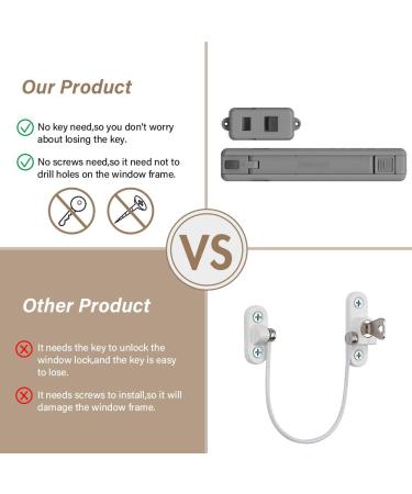 EUDEMON Childproof Window Lock Baby Safety Window Restrictor Easy to Install and Use 3M VHB Adhesive no Tools Need or Drill (Grey) - Buy Online on GoSupps.com