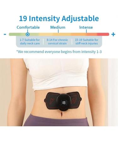 Buy EMS Electric Neck Massage Device - 2 Portable Mini Massagers 8 Modes & 19 Intensity Levels Wireless Self-Adhering for Ultimate Cervical Relief - Buy Online on GoSupps.com