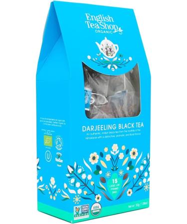  English Tea Shop English Tea Shop | Darjeeling Black Tea from India in an Eco-Friendly Box | Organic Black Tea from Bengal Darjeeling Floral Aroma - 15 Pyramid Infusers - Buy Online on GoSupps.com