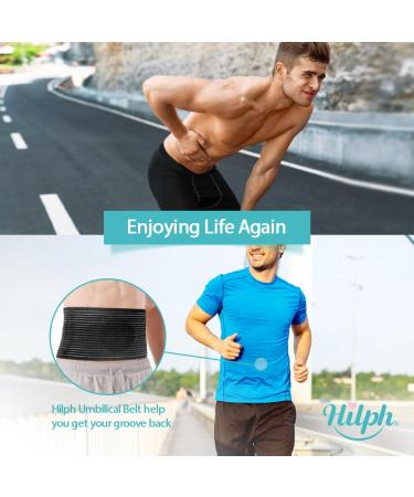 Hilph Umbilical Hernia Belt for Men and Women - Abdominal Support Binder with Compression Pads for Waist and Abdomen - Post-Surgery Hernia Support - Buy Online on GoSupps.com