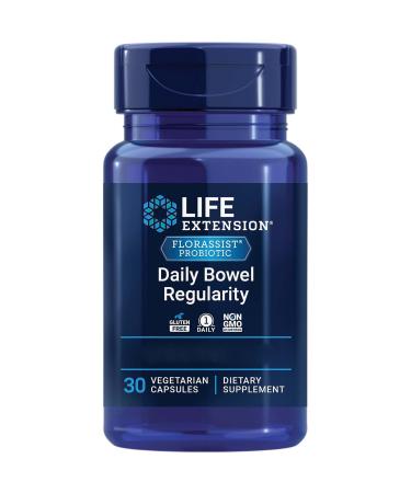 Life Extension florassist Daily Bood Regularity with bifidobacterium lactis 30 capsules laboratory tests gluten -free vegetarian soybean without genetic engineering