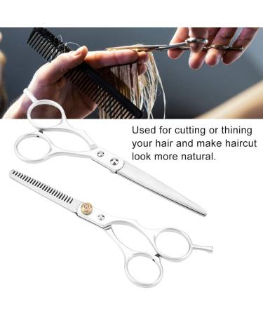 Hairdressing Shear Hair Cutting Barber Scissor 6.1 inch Stainless Steel Professional Haircut Thinning Scissor Portable Beginners Use for Families/Home/Pets/Barber Salon for Men and Women(Two-Piece) - Buy Online on GoSupps.com
