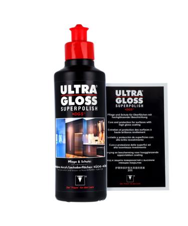Furniture polish bundle - Ultra Gloss Superpolish kitchen 0.25l + booklet - care & protection for high gloss acrylic & lacquer surfaces for kitchen & furniture superpolish kitchen + booklet