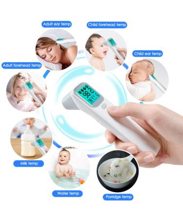 Digital Thermometer for Adults & Babies | No Touch Infrared Fever Thermometer - Instant Read Ear & Forehead Temperature - Buy Online on GoSupps.com