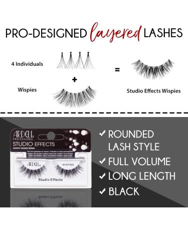 Ardell Studio Effects Wispies Black 4 Pack - 4 Pairs of Dramatic False Eyelashes - Buy Online on GoSupps.com