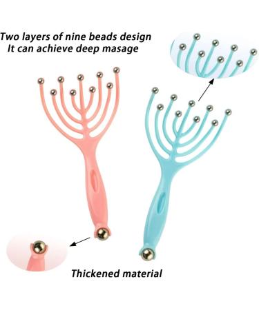 TGDiQiu Portable Hand Held Head Massager for Stress Relief - 2-Pack Blue and Pink - Buy Online on GoSupps.com