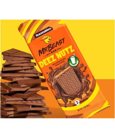 Feastables Chocolate Bar - Mr Beast Bar Combo Pack | Crunch 60g x2 & Deez Nutz 60g x2 - Buy Online on GoSupps.com