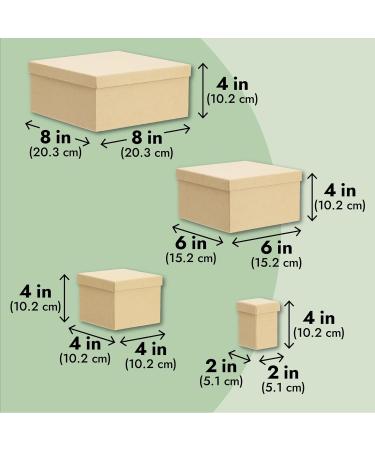 6-Pack Decorative Nested Gift Boxes with Lids - Assorted Sizes, Square Nesting Boxes for Presents, Wedding, Birthday, DIY - Stackable and Durable Thick Paper Board - Buy Online on GoSupps.com