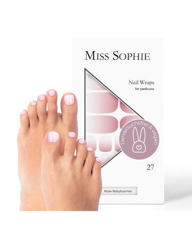 Original Miss Sophie Pedi Wraps I Rose BabyBoomer Pedicure I 27 Ultra-D nne Nail polish stripes with color gradient I for tooth I sticks to natural and painted acrylic gel & shellac nails - Buy Online on GoSupps.com