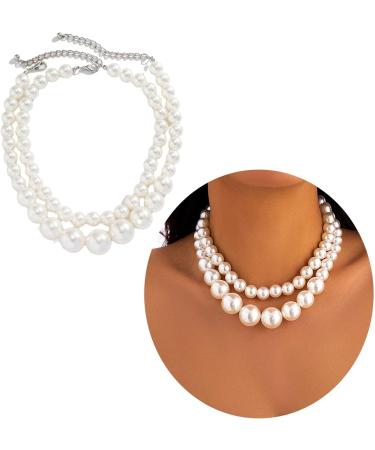 Oralgos Pearl Chain Set - Elegant Party Jewelry | 2 Stunning Necklaces | Fashionable ABS Pearls - Buy Online on GoSupps.com