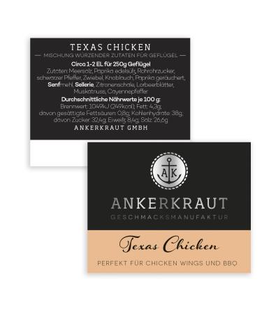 Ankerkraut Texas Chicken BBQ Rub - Flavorful Spice Mix for Chicken Wings Pulled Chicken & More | 250g Bag - International Shipping Available - Buy Online on GoSupps.com