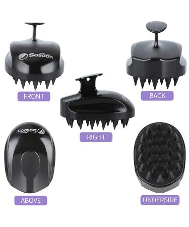 Scalp Massager Shampoo Brush - Hair Scalp Scrubber for Stress Relief and Hair Growth - Shower Hair Brush for Women, Men, Kids - Black - Buy Online on GoSupps.com