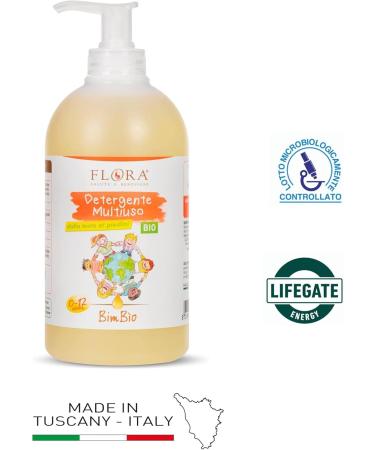  Flora MULTI-PURPOSE CLEANER 500ml BIO-BDIH - Daily hygiene for hands seiders body and hair with 100% pure natural and total essential oils and aloe vera extract gently cleanses - Buy Online on GoSupps.com