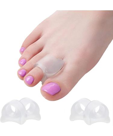 Hallux Valgus Toe Straightener | 4x Gel Toe Spreader for Bunion Correction & Overlapping Toes - Transparent Silicone Toe Separators - Buy Online on GoSupps.com