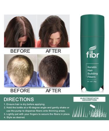 FIBR Hair Keratin Building Fibers for Instant Volume | Thicken Fine & Thinning Hair | Premium Black Hair Fibers for Men & Women - Buy Online on GoSupps.com