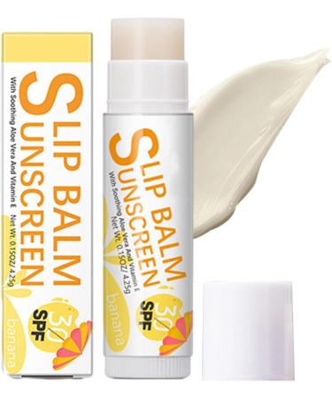 Sunscreen Lip Balm | Hydrating Bum Sun Lip Balm SPF30 - Travel Size Sunscreen for Lips Soothes and Moisturizes Lips Sun Protection Lip Care Vesone #1 Banana Flavor - Buy Online on GoSupps.com