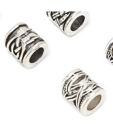 10Pcs Viking Beard Beads & Compass Pendant Set for Men - DIY Bracelet Jewelry Pendants - Norse Dreadlock Hair Tube Beads - Buy Online on GoSupps.com