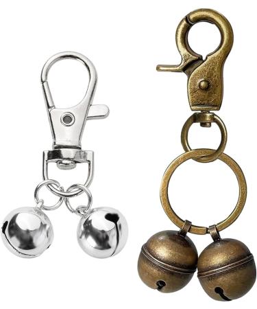 AUTUUCKEE 2pcs Super Loud Dog And Cat Bells For Collars Pet Trackers And Falcons Durable Collar Charm D-Ring+Split Ring Silver+antique Brass - Buy Online on GoSupps.com