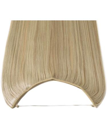 Hair Extensions no Clip Invisible Wire Adjustable Secret Rubber Band Hairpiece Real Natural Synthetic Fibre Hair 20 inch Straight Sandy Blonde & Bleach Blonde - Buy Online on GoSupps.com