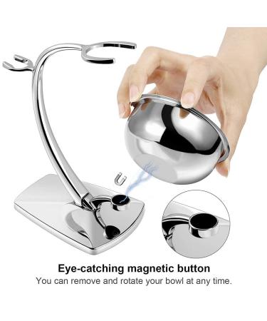 GRUTTI Deluxe Chrome Razor and Brush Stand with Bowl - Compatible with Manual, Safety, and Gillette Fusion Razors for Prolonging Shaving Brush Life - Shaving Stand 01 - Buy Online on GoSupps.com