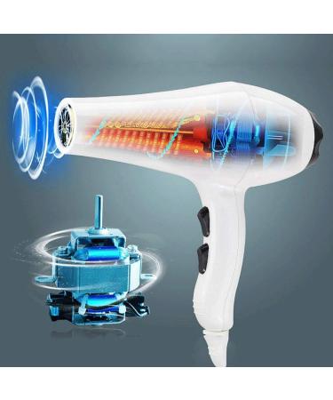 2000 Watt Mid-Size Hair Dryer Negative Ion High Power Hair Salon Professional Hair Dryer Mute White - Buy Online on GoSupps.com