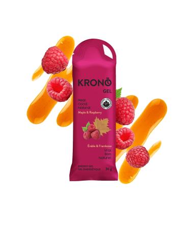 Krono Nutrition Energy Gels - Made with Natural Ingredients - Vegan - Gluten Free - 24 count (Maple & Raspberry)
