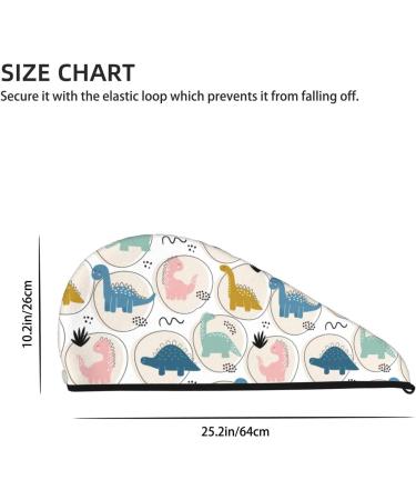 Quick-Dry Hair Towel Wrap with Button - Cute Dinosaur Turban for Effortless Drying - Buy Online on GoSupps.com