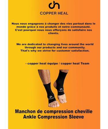 COPPER HEAL Ankle Compression Sleeve (Pair) | Copper Infused Socks for Arch Support Foot Swelling Achilles Tendon Pain Relief & Plantar Fasciitis - Best for Sports Injuries (Size L - Buy Online on GoSupps.com
