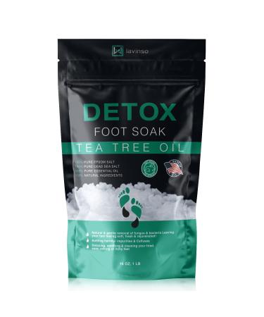 Tea Tree Oil Foot Soak with Epsom Salt - Made in USA - for Toenail Fungus, Athletes Foot, Stubborn Foot Odor Scent, Fungal, Softens Calluses & Soothes Sore Tired Feet - 1 LB Tea Tree Oil 1 Pound (Pack of 1) - Buy Online on GoSupps.com