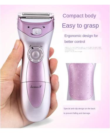 Buy Portable IPX4 Waterproof Women's Electric Razor - Painless Hair Removal for Face Body Legs & Bikini Zone - Purple - Buy Online on GoSupps.com