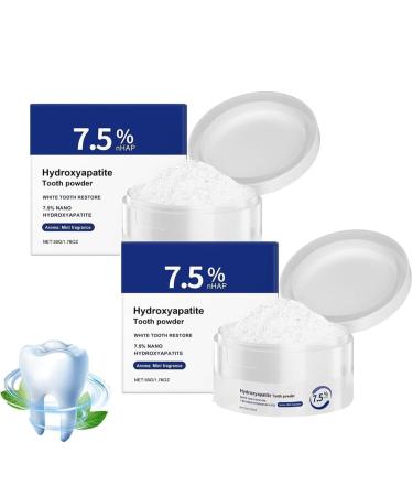 GARWAR 2 x 2025 Microcrystalline Hydroxyapatite Powder 7.5% Hydroxyapatite Toothpastes Nano Hydroxyapatite Toothpaste Teeth Restoration Mineral Powder Deep Cleaning Care Tooth Powder