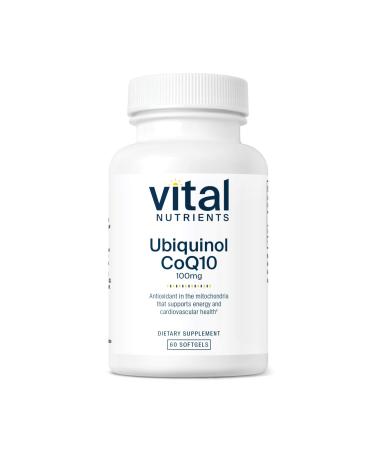 Vital Nutrients Ubiquinol CoQ10 100mg | Activated Form of Coenzyme Q10 | Potent Antioxidant to Support Cardiovascular and Brain Health* | Gluten and Dairy Free | 60 Vegetarian Softgels