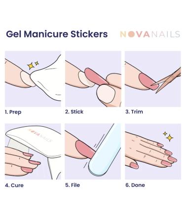 NOVA Muse Semi Cured Gel Nail Strips - Quick & Easy 10 Minute Manicure | Female Founded Salon-Quality Includes Nail File & Wooden Stick - Buy Online on GoSupps.com