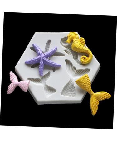 OUNONA 4 Pcs Mold Cookie Cutters Biscuit Mould Christmas Cake De para Gelatinas Christmas Party Supplies Cake Stencil Silicone Sweet Mould Silicone Sea Liquid Silicone Mermaid Silica Gel 9X7.5X0.8CMx2pcs Greyx2pcs - Buy Online on GoSupps.com