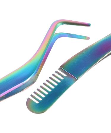 LALAFINA Eyelashes Tweezer Comb Stainless Steel Eyelash Tweezer Curved Eyelash Tweezers Eyelash Applicator Tool for False Lashes - Buy Online on GoSupps.com
