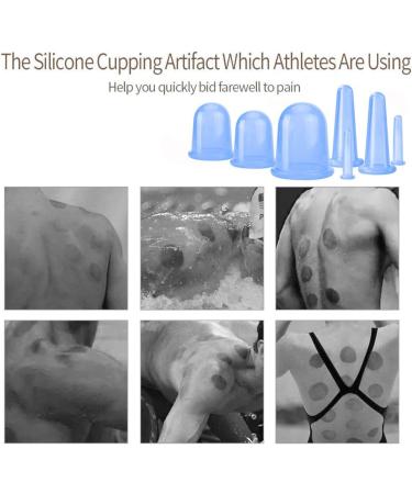 Cupping Therapy Set - 7Pcs Silicone Anti Cellulite Massage Cups for Face and Body - Blue - Buy Online on GoSupps.com