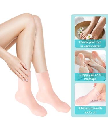 Silicone Moisturizing Socks Women Foot Spa Pedicure Silicone Socks Foot Mask Exfoliating Beach Protective Gel Socks Anti Slip Aloe Socks for Dry Cracked Feet Calluses Foot Care (Color) - Buy Online on GoSupps.com