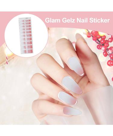 Yapetnck Gel Nail Strips Gloss Nail Sticker with Nail Lamps | Glitter Gel Nail Polish Strips with Lamp Light Semi-Cured Gel Nail Suitable for Women N029 - Buy Online on GoSupps.com