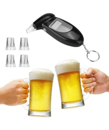 Terisass Breathalyzer Keychain LCD Screen Breath Alcohol Tester Professional-Grade Accuracy Digital Alcohol Detector Portable Breath Checker Analyzer No Backlight with 5 Mouthpieces - Buy Online on GoSupps.com