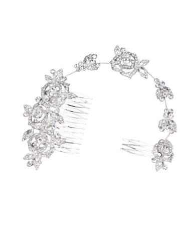 Ipetboom Bridal Wedding Hair Comb Hair Comb Floral Rhinestone Hair Pin Beautiful Bride Issue Card Rhinestone Headband Hair Comb