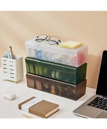 Storage Box Desktop Data Cable Storage Box Mobile Phone Charger Charging Line Classification Divided Box with Cover (Color : Green) - Buy Online on GoSupps.com