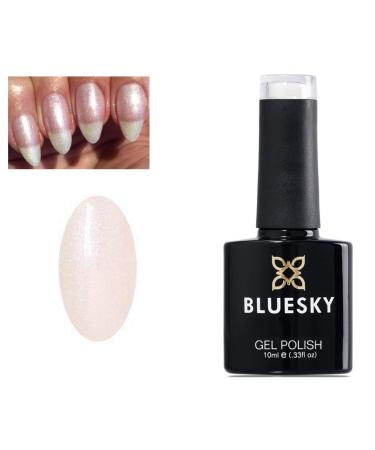 Bluesky Nail Gel Polish White Pearl Shimmer Glimmer A46 UV LED Soak Off 10ml