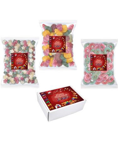 Christmas Vegan Fizzy Mixed Sweets - Vegan Christmas Mix Christmas Stars Christmas Wreaths Mixed Sweets With Gift Box (250g)