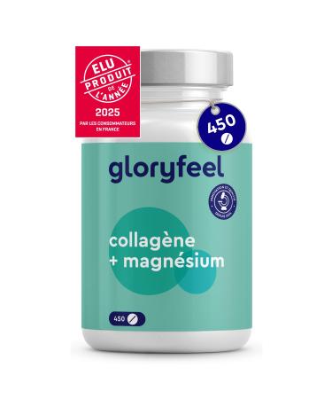 Marine Collagen and Magnesium (450 Tablets), 3600 mg Pure Collagen Hydrolysate with Magnesium Oxide, Supports Bones and Muscles and Fights Fatigue*, Food Supplement