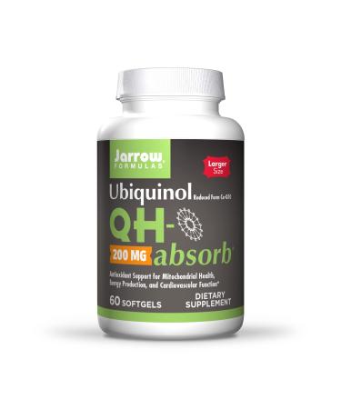 Jarrow Formulas QH-absorb 200 mg - 60 Softgels - High Absorption Co-Q10 - Active Antioxidant Form of Co-Q10 - Supports Mitochondrial Energy Production and Cardiovascular Health - 60 Servings