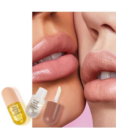 Natural Lip Plumper - Plant Extract Lip Serum & Balm for Fuller Hydrated Lips | 2-Piece Set - Buy Online on GoSupps.com