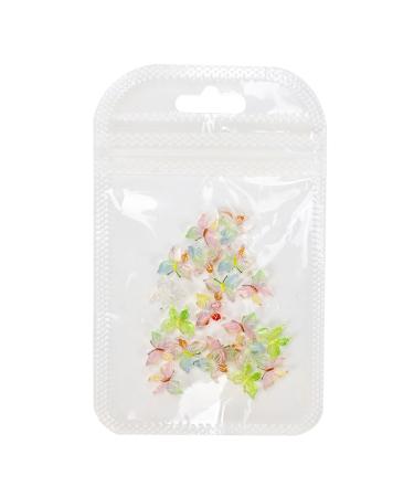 20Pcs 3D Colorful Butterflies Nails Jewelry DIY Nail Art Decals Nail Art Rhinestones Decorations DIY Resin Mold Accessories