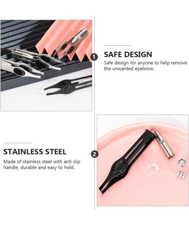 SOLUSTRE Eyelash Extension Tweezers Set with LED Light - Stainless Steel Beauty Tools for Men's Grooming and Facial Hair Removal - Buy Online on GoSupps.com